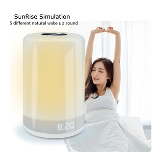 2025 New Sunrise and Sunset Sleep Sunrise Wake-Up Light Colorful Touch Wake-Up Light Alarm Clock Light