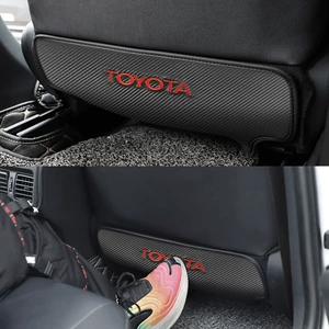 Подходит для Toyota Camry Corolla RAV4 Prius Prado, противоударные накладки на заднее сиденье из углеродного волокна