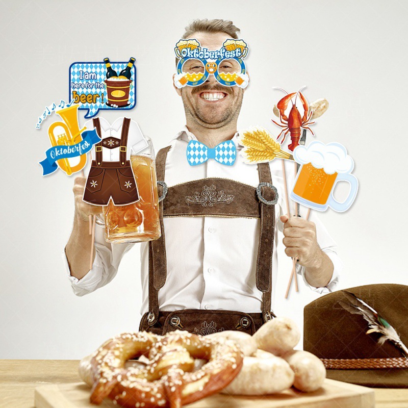 Suministro directo de fábrica de accesorios fotográficos de decoración de Oktoberfest accesorios fotográficos divertidos de Oktoberfest decoración de gafas de papel