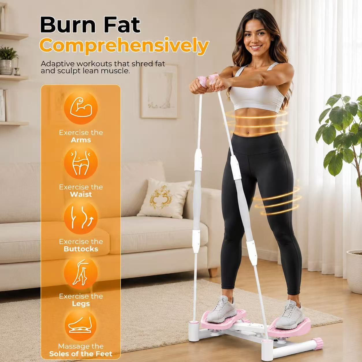 Home-use silent waist-twisting machine, waist-twisting disc for shaping, fitness, weight loss, fat reduction, indoor spinning disc for abdominal toning, popular in cross-border foreign trade