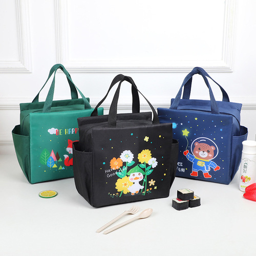 New Cartoon Lunch Bag Cute Pet Student Lunch with Rice Portable Lunch Bag Large Capacity Insulated Lunch Box Bag