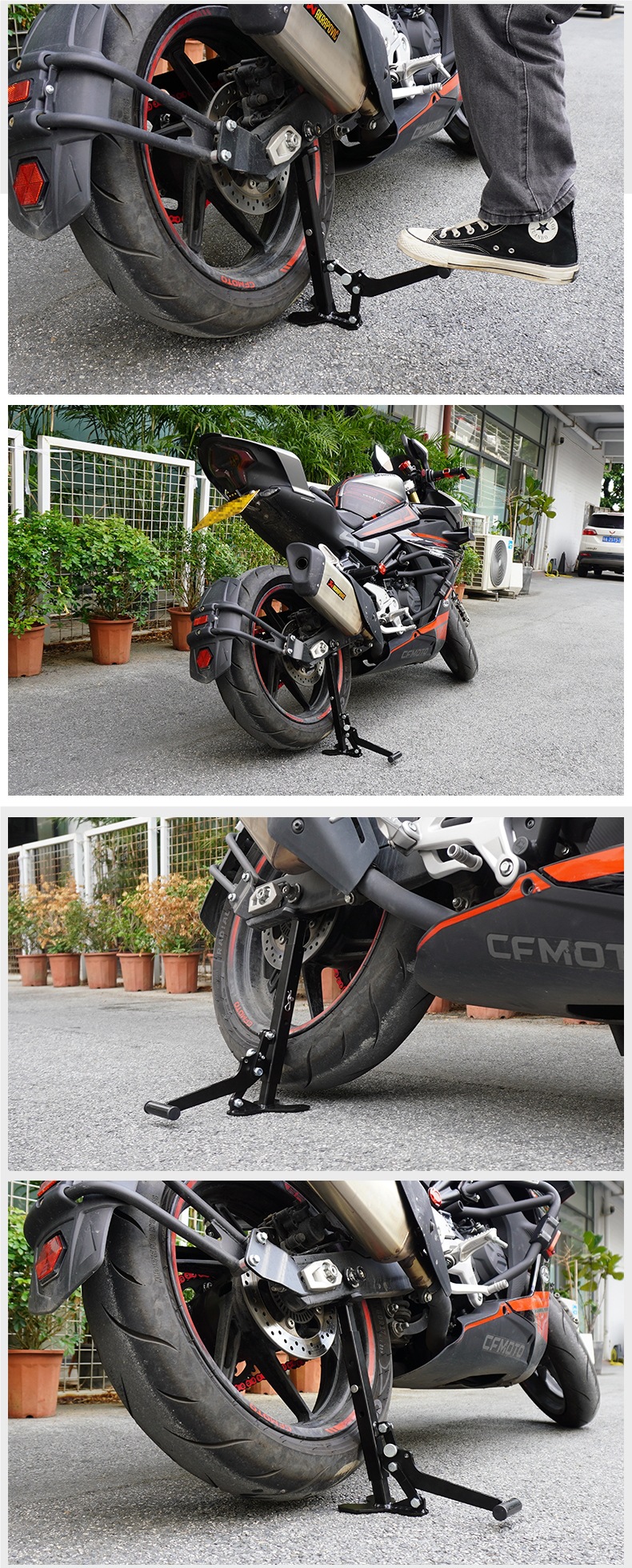 Koby Motorcycle Lift Frame Rear Wheel Support Frame Motorcycle Single Rocker Arm Lift Bracket Portable Maintenance Lift Frame