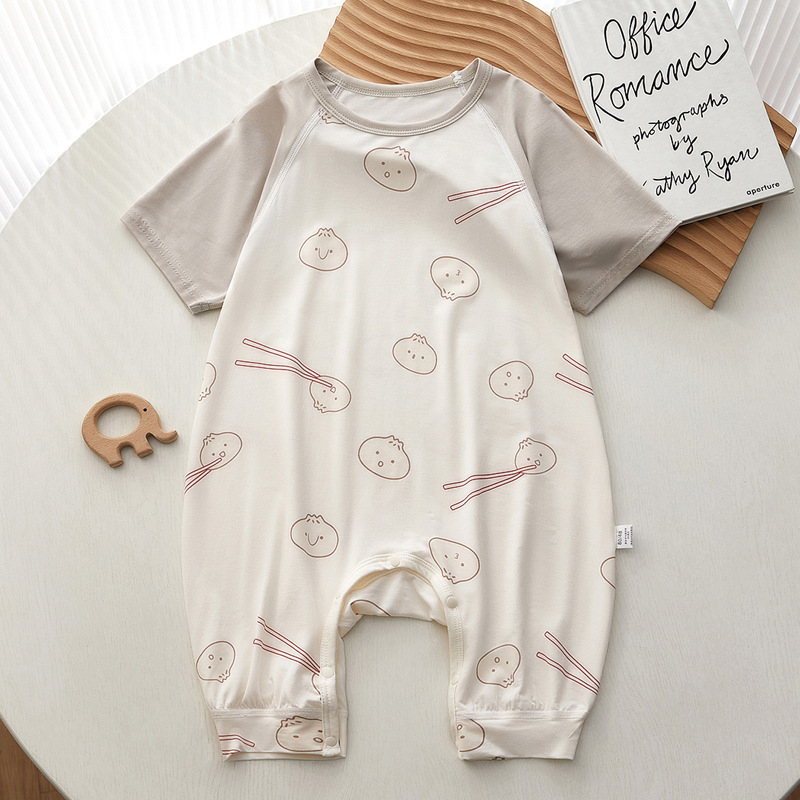 Chengbao Baby Sleeping Bag Spring and Summer New Three-Quarter Sleeve Double-Layer Bamboo Cotton Baby Split-Leg Sleeping Bag Air-Conditioned Room Anti-Kick Quilt