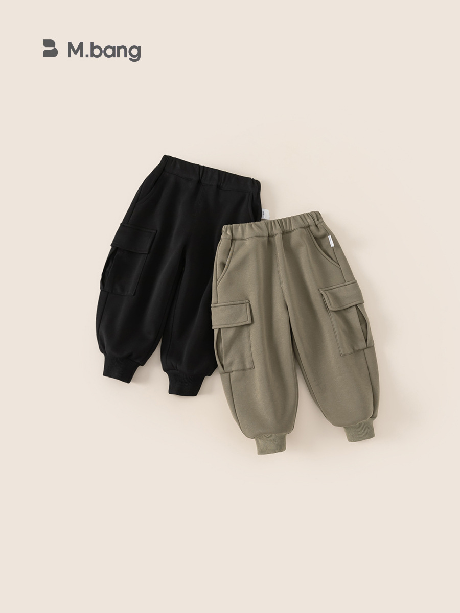 Pantalones Cargo Térmicos para Niño de Poliéster, Cintura elástica, para Otoño e Invierno