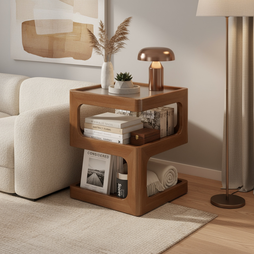 Side Table, Side Cabinet, Tea Table, Living Room, Sofa, Bedroom, Antique Style Small Side Table, Storage Rack, Creative Small Shelf