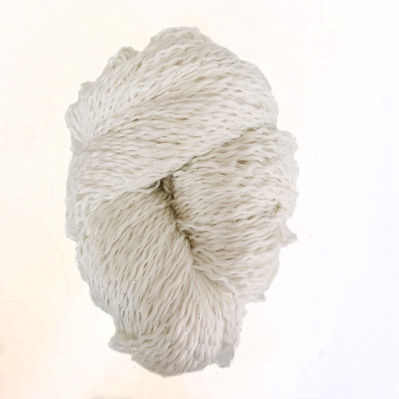 厂家供应1.8支包银丝TT纱毯子专用花式纱 包银丝TT纱手工编织纱线