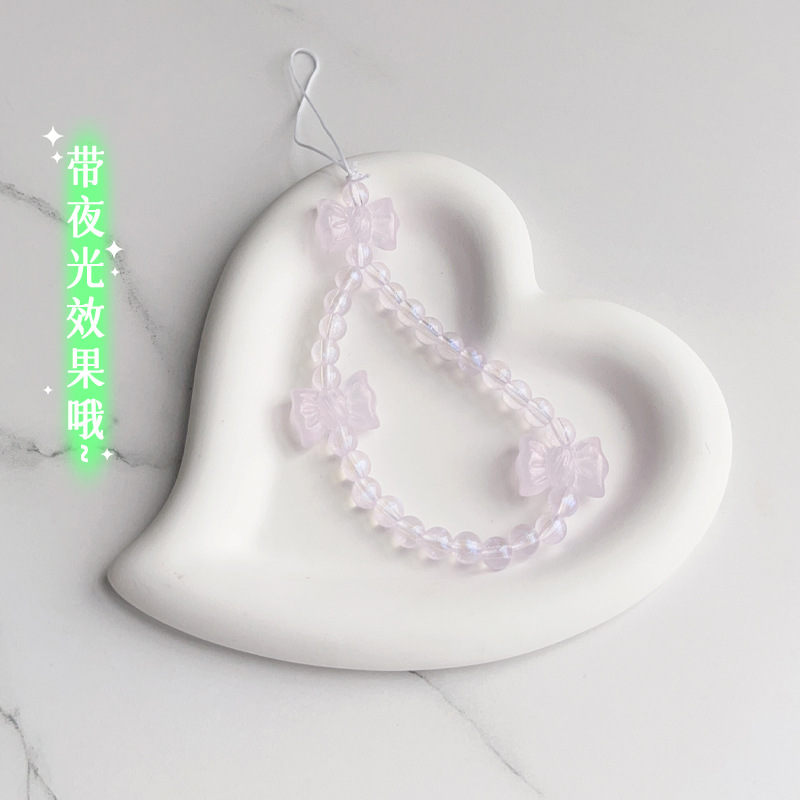 GLD-SL072-07 야광 팔찌 - 라벤더 보라색 리본