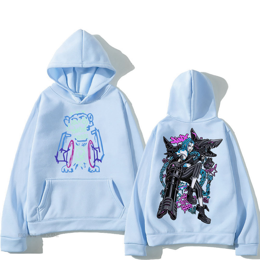 Jinx Arcane Unisex Hooded Cartoon Print Japanese Anime