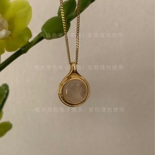 Q秋冬中长款实用时髦项链白玛瑙自然材料不完全同一链条保色O3-3