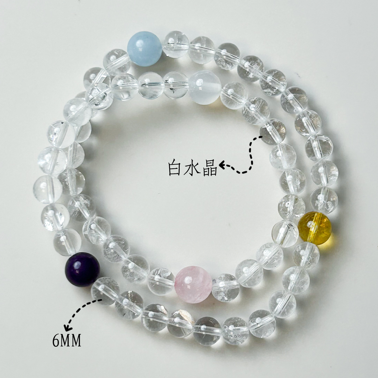 화이트 크리스탈 더블 서클 듀오바오(6mm)