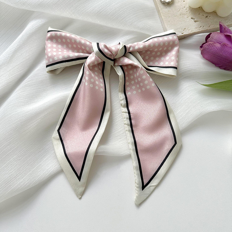 De gama alta simple bufanda de seda luz estilo de lujo banda de pelo arco lunares cinta moda todo-partido pequeño regalo