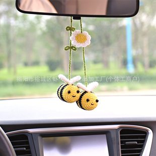 Cross-Border Products Fully Handmade Crochet Car Hangings Car Hangings Little Bee Decoration Amazon Hot Selling
