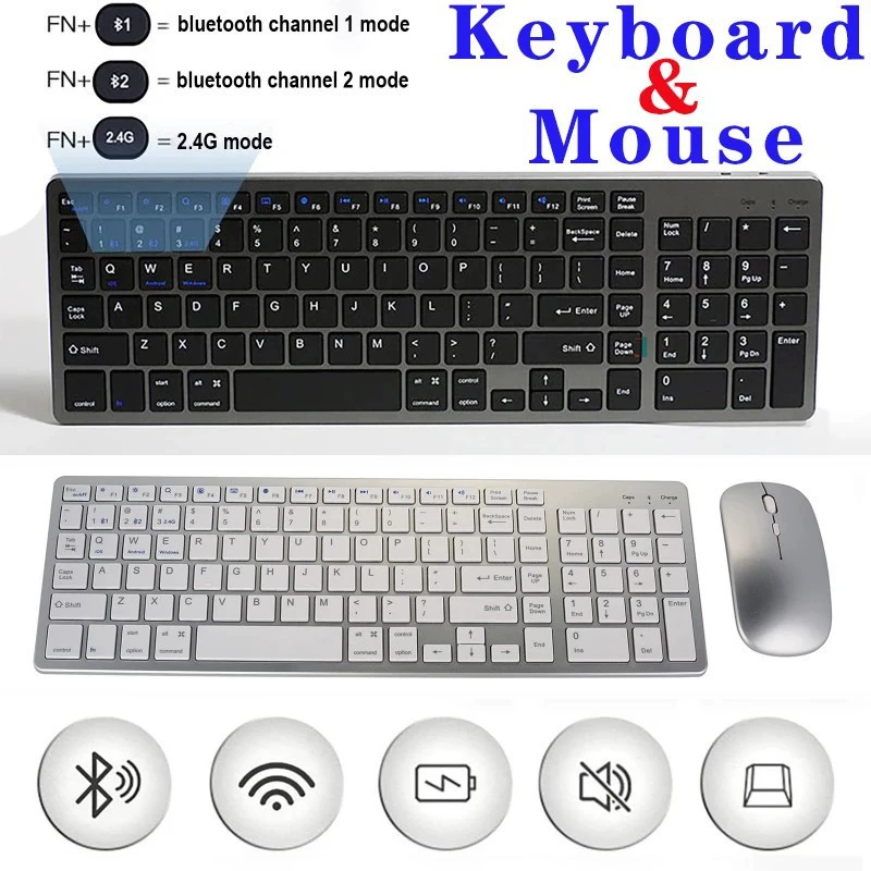 Wireless keyboard, mouse, set charging, mute laptop, 4G, bluetooth
