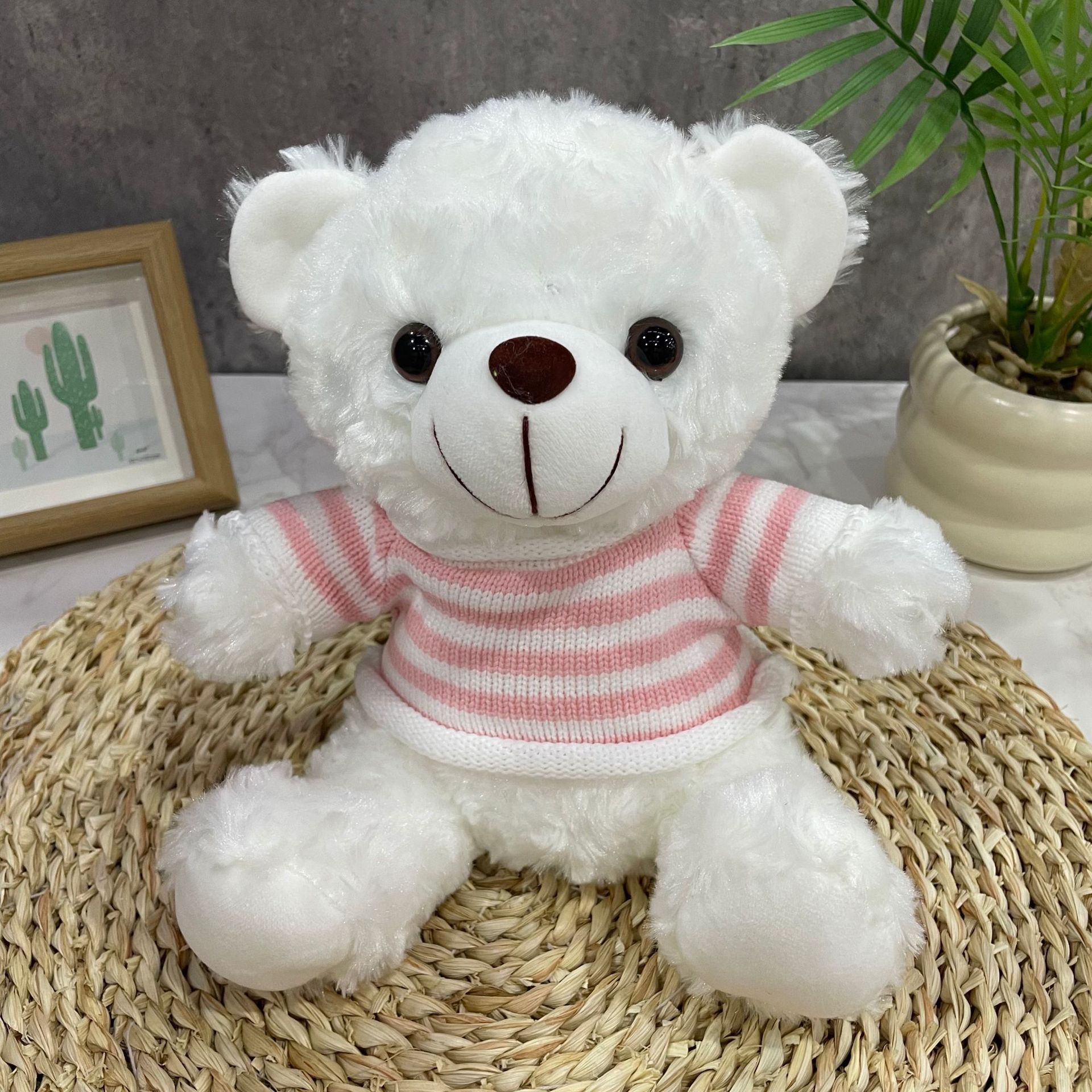 Teddy Bear se puede imprimir LOGO evento de vacaciones muñeca regalo para el hogar adornos de escritorio abrazar juguetes de peluche