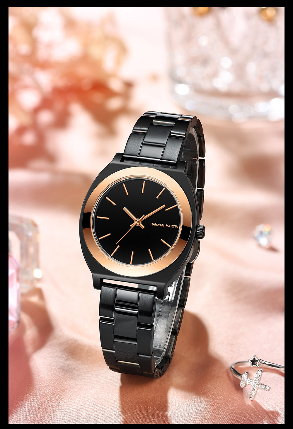 Movement Waterproof Watch With Steel Strap Women's Casual Butterfly Clasp Quartz Watch_voghion.com