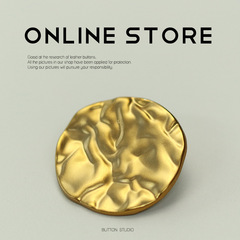 Small Aroma Retro Flawed Pattern Metal Buttons Mink Fur Coat Tweed Coat Wool sweater Women's Dress Decorative Buttons