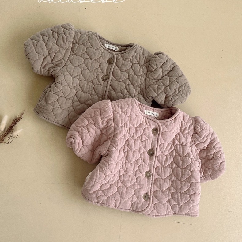 Ropa de invierno para bebés abrigo de Niñas Ropa de estilo coreano para niños ropa de bebé amor princesa acolchada ropa de algodón pequeña