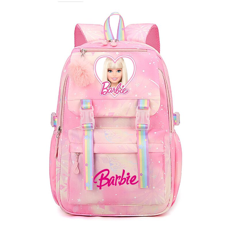 Cross-Border Barbie Barbie Sweet Schoolbag Female Lightweight Junior High School Student Primary School Student 3-6 Grade Small Fresh Backpack Cross-Border Barbie Barbie Sweet Schoolbag Female Lightweight Junior High School Student Primary School Student 3-6 Grade Small Fresh Backpack