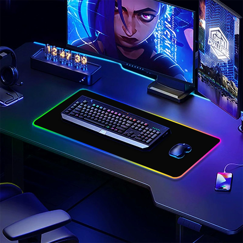 Коврик для мыши с беспроводной зарядкой, RGB-подсветкой, игровой, магнитный 3-в-1