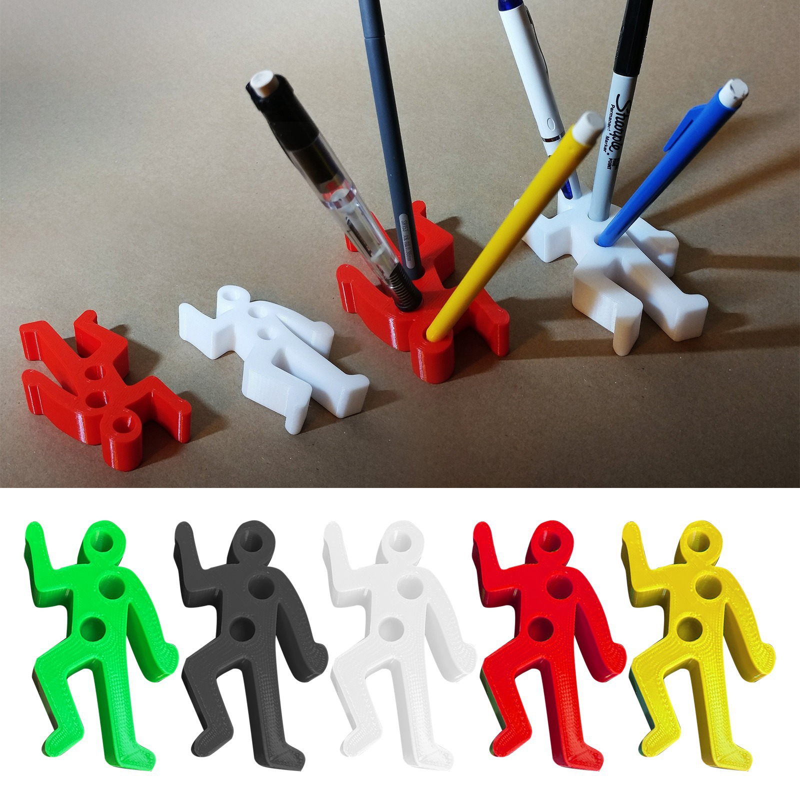 Humanoid Plastic Holiday Daily Funny Pen Holder display picture 1