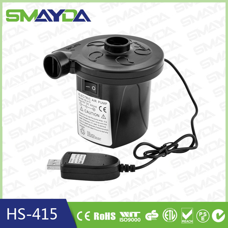 亚马逊USB锂电池充气泵便携式电动充气泵 充吸两用充气机HS-415