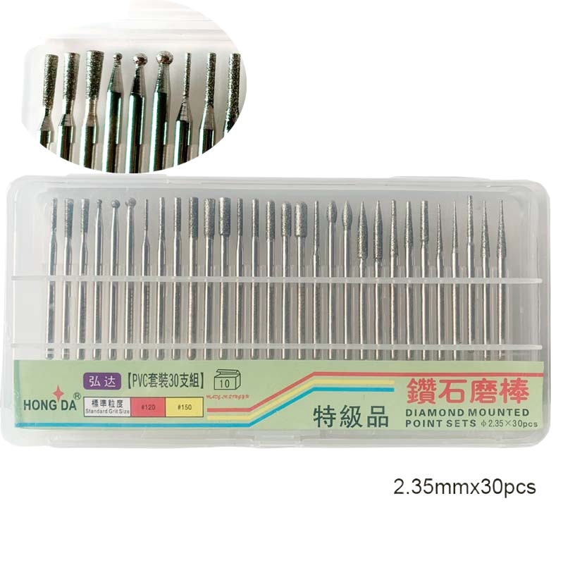 30 agujas de molienda fina agujas de molienda diamante tallado pulido molde de uñas recorte 30 varillas de molienda traje hongda