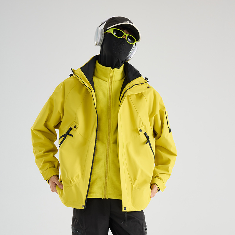 ジャケット スリーインワン 取り外し可能 メンズ ジャケット 防風 防水 ソフトシェル 登山ジャケット レディース カスタム ロゴ|undefined