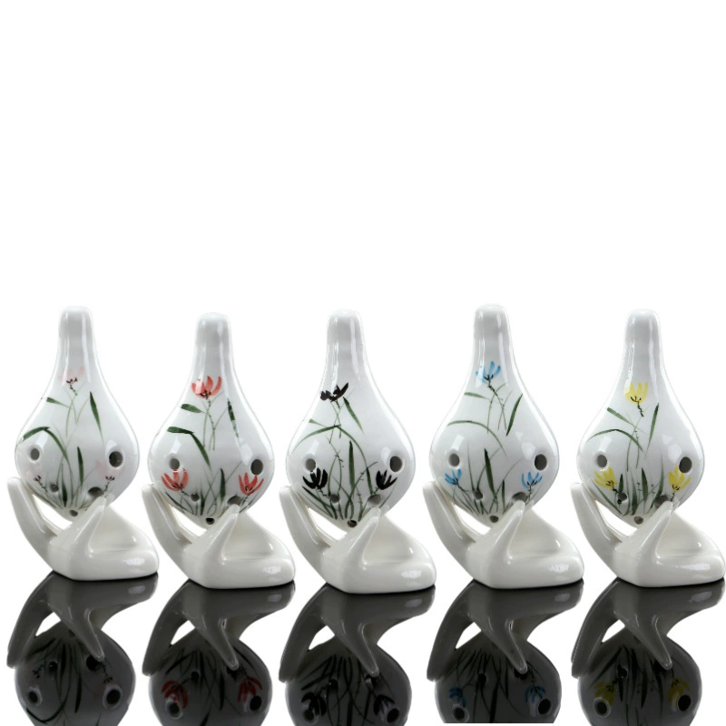 Керамические украшения 6 Kong Chu Xuexue Intro Flute Blowing Song Performing Ocarina Gift Scenic Spots Jewelry Porcelain Porcelain Porcelain