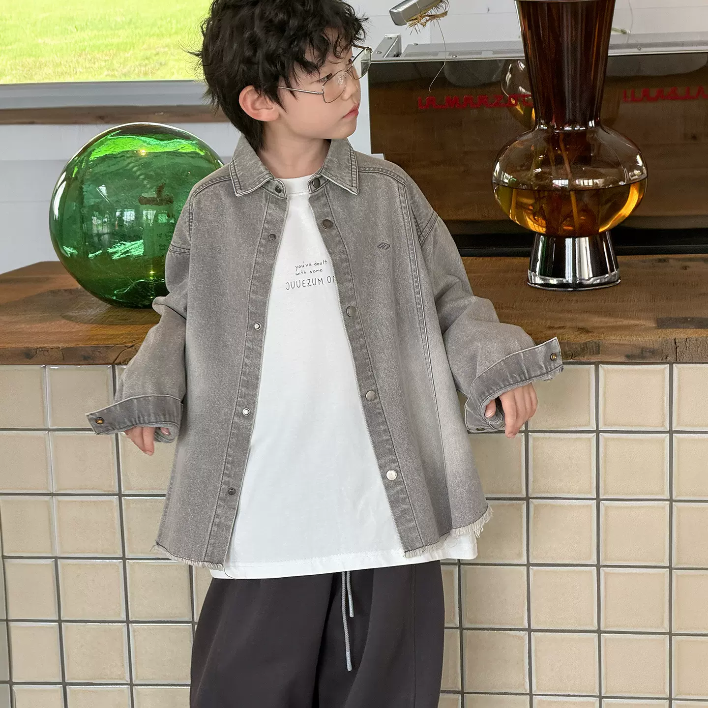 棉小铺男童上衣秋季儿童牛仔外套韩版2026新款复古潮牌童装夹克潮