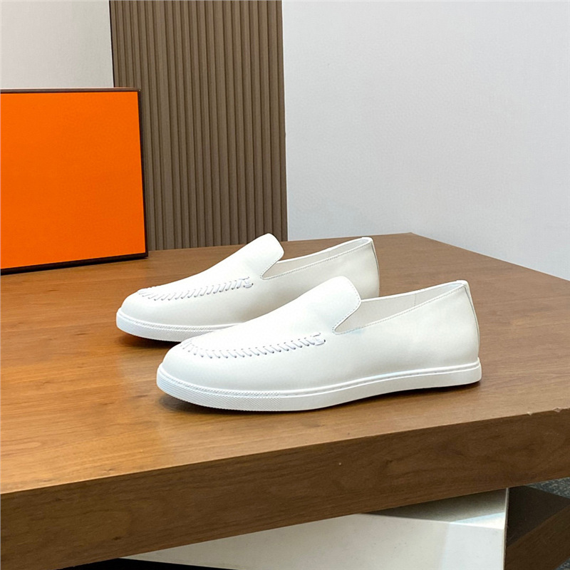 新款真皮一脚蹬懒人鞋平底套脚流行男鞋磨砂皮浅口单鞋乐福豆豆鞋