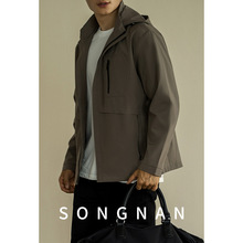 SONGNAN秋季男士休闲夹克2025新款商务休闲防风防水连帽百搭外套