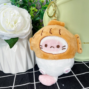 New Squeaky Plush Coco Cat Snapper Burn Keychain Schoolbag Pendant Japanese Soft Cute Doll Hanging
