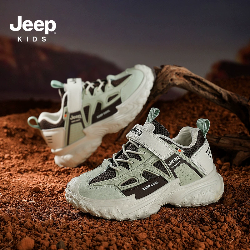 Jeep, sports shoes for boys, footwear for leisure with velcro, 6-12 years