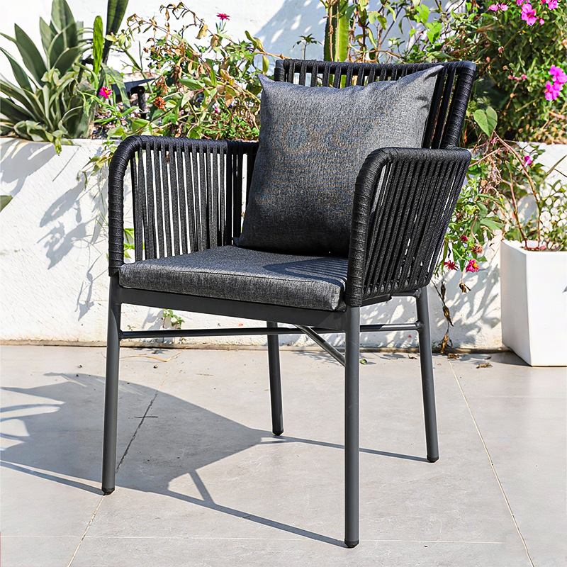 Silla de ratán al aire libre nórdico, silla de ratán, mesa y silla de comedor, patio, diseñador de terraza, hotel al aire libre, balcón familiar, oferta especial