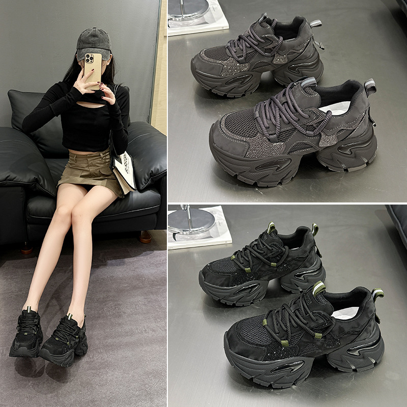 2025秋冬新款老爹鞋女学生运动鞋网红休闲女鞋百搭厚底内增高老爹