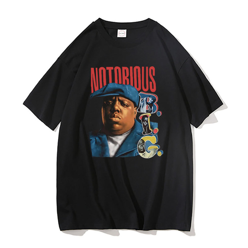 Rapper Notorious Big Graphic T-Shirt Men's Short Sleeve T-Shirt Biggie Small T-Shirt Hip Hop