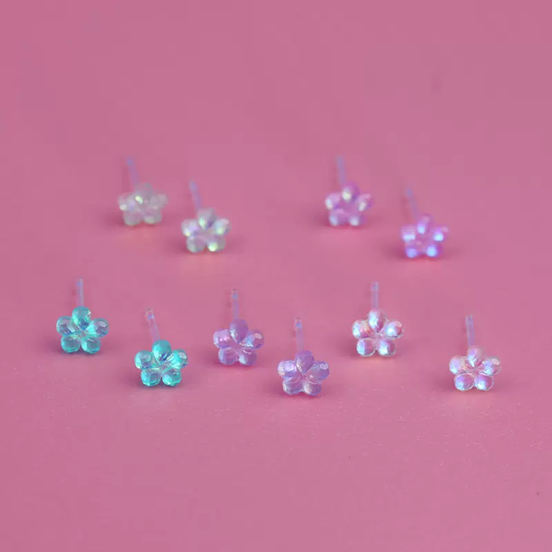 韩版夏季ins小清新耳钉小众设计感花朵时尚耳钉养耳洞树脂耳环女