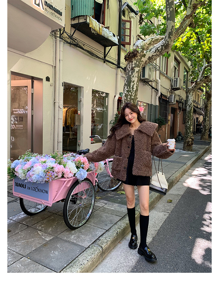 葡萄妈Studiolee英伦风小皮鞋女小金扣圆头一