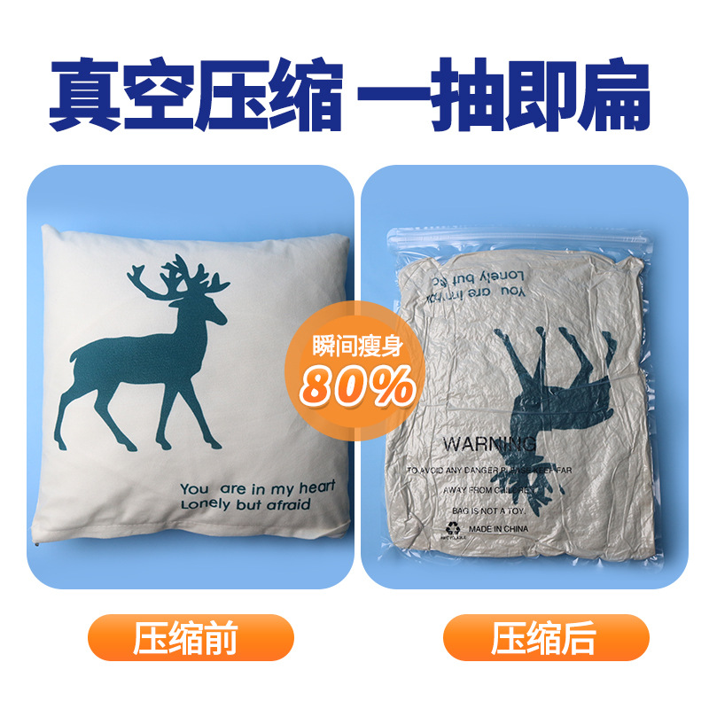 Envío gratuito de fábrica Amazon mensaje de advertencia comprimido bolsa de vacío transparente universal cremallera engrosada bolsa de almacenamiento de embalaje sellado