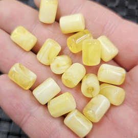 荧光浮盐水蜜蜡桶珠散珠人造白花蜜蜡路路通手链项链饰品配件珠子