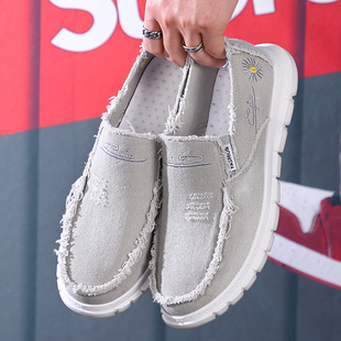 Summer New Style Old Beijing Cloth Shoes for Men, Middle-Aged Dad Shoes, Casual Shoes, Soft Soles, Breathable Slip-On Slip-Ons