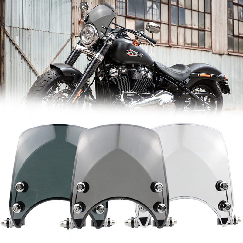 摩托车适用于哈雷 XL883 XL1200 运动者大灯改装复古挡风玻璃