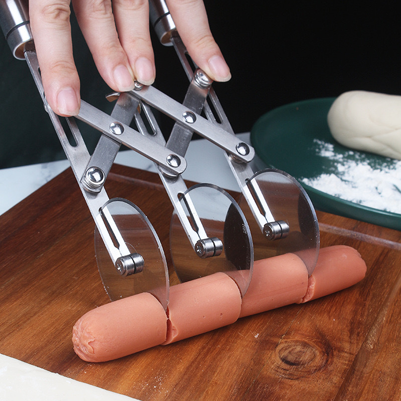 Нож для раскатки теста из нержавеющей стали, нож для нарезки пиццы, коммерческий нож для резки, телескопический нож с несколькими лезвиями, многофункциональный.