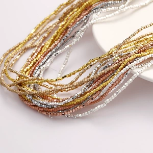 2mm square black gallstone color plating beads beaded bracelet necklace earrings accessories DIY beaded handmade materials