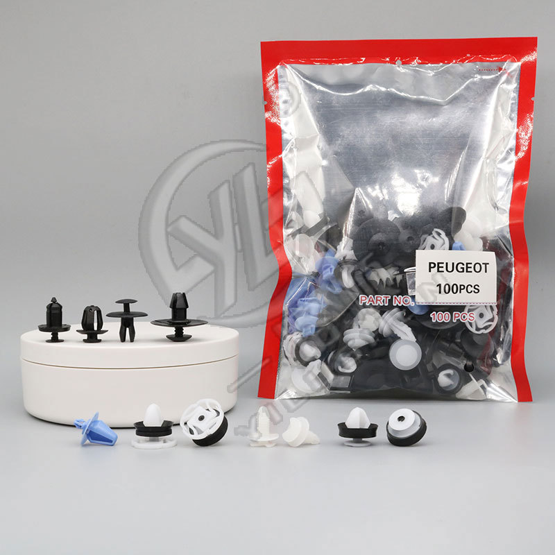 Adecuado para Peugeot panel de la puerta del coche guardia ceja rueda clip neumático rueda tornillo tapa parachoques empuje hebilla