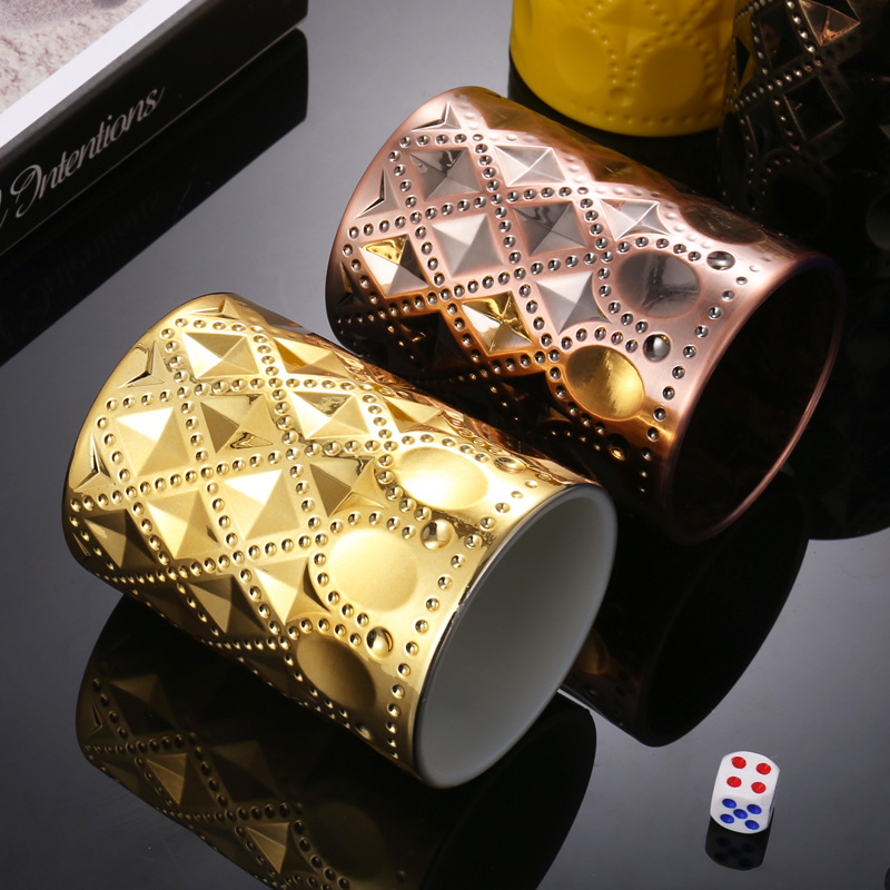 Creative Diamond Pattern Screening Bowl Dice Set for Bar KTV, Color Bowl Color Dice Bowl Shaker Commercial Logo Print