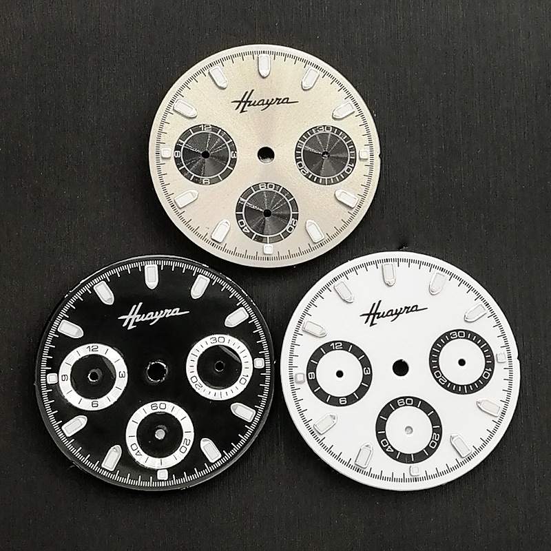 手表配件黑色/白色/灰色字面表面29mm表盘适配VK63定制加工配件|ms