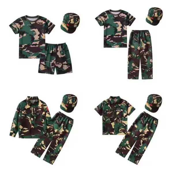 儿童军训迷彩服套装男女童春夏军训服小学生夏令营户外拓展演出服