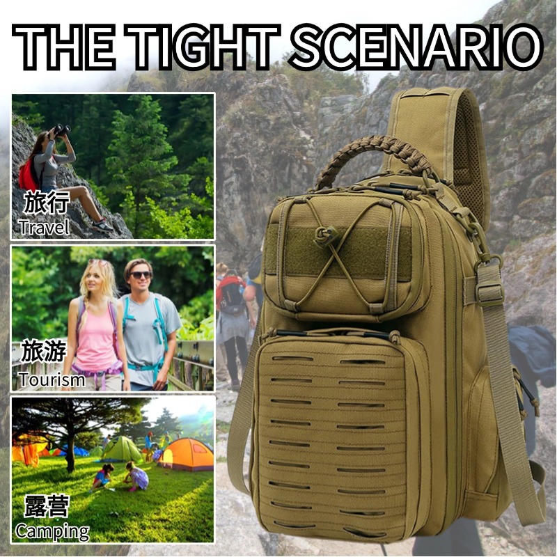 Bolso de pecho bandolera de ciclismo de deportes al aire libre personalizado Bolso de pecho táctico de camuflaje para fanáticos militares para hombres Bolso de hombro casual impermeable