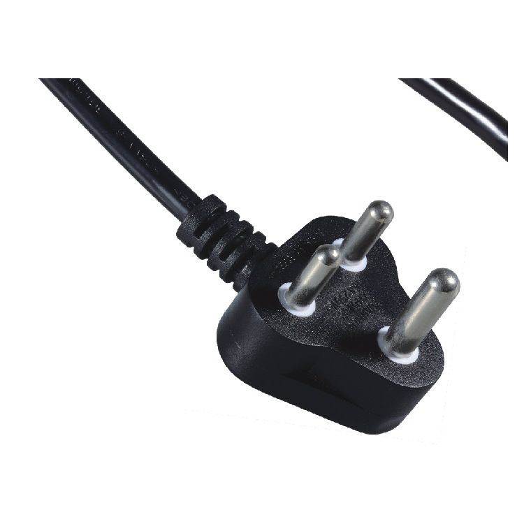 煊华品质 厂家直销 南非印度插头 三芯插头电源线 SABS认证